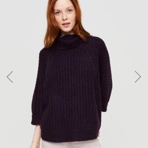 Lou & Grey Turtleneck Poncho Knit Sweater